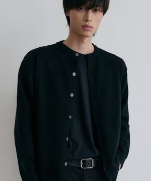 싱글라인 라운드 가디건 [블랙]