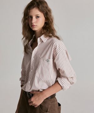 솔라 클래식 스트라이프 셔츠 (라이트 핑크)