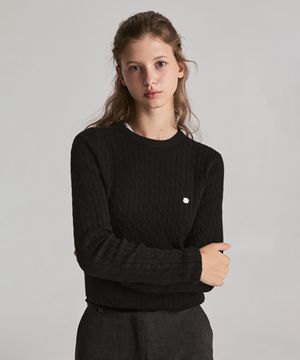 노아 케이블 니트 (블랙)