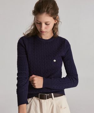노아 케이블 니트 (네이비)