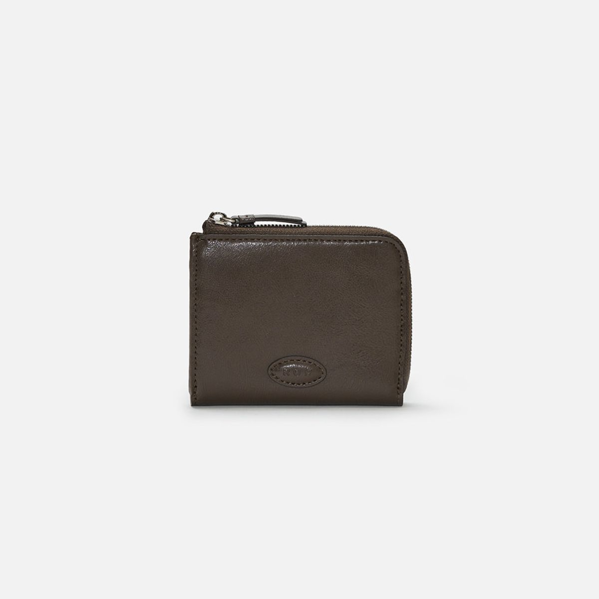 로서울(ROH SEOUL) Oval button wallet Wrinkled burnt mocha