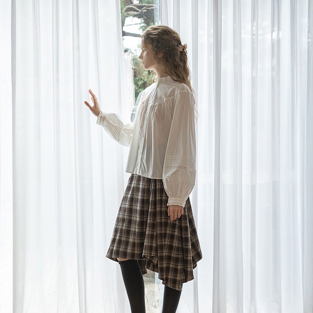 프라우드 마리(PROUD MARY) PM_Autumn lattice skirt_BROWN