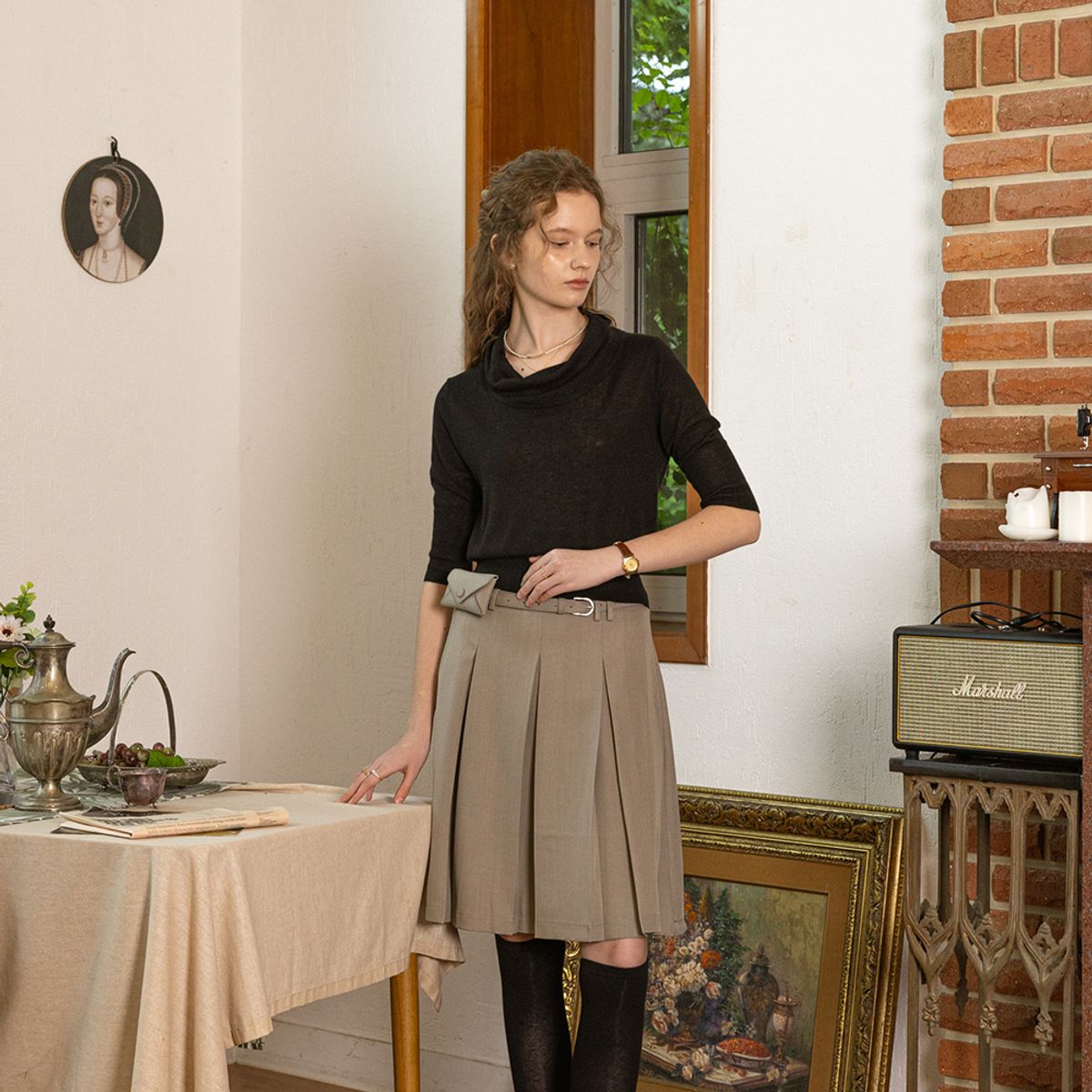 프라우드 마리(PROUD MARY) PM_Pleated casual skirt_2color