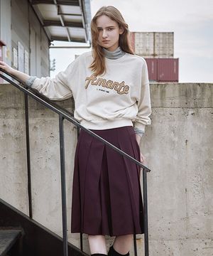 초이 플리츠 미디 스커트 JWSKPI4100