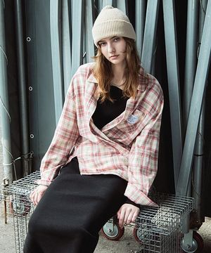 오버핏 빈티지 체크 셔츠 JWBLPI0200