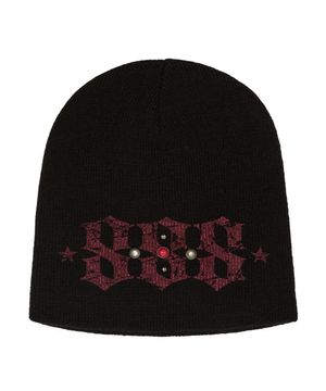 888 스터드 비니 블랙