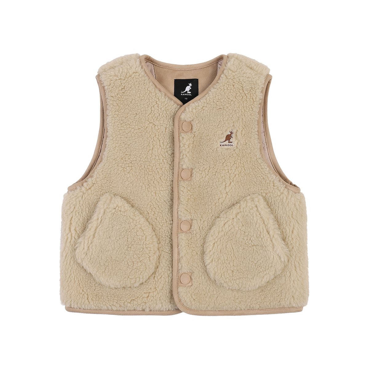 캉골키즈(KANGOL KIDS) 포켓 포인트 시어링 베스트 RD 0103 아이보리
