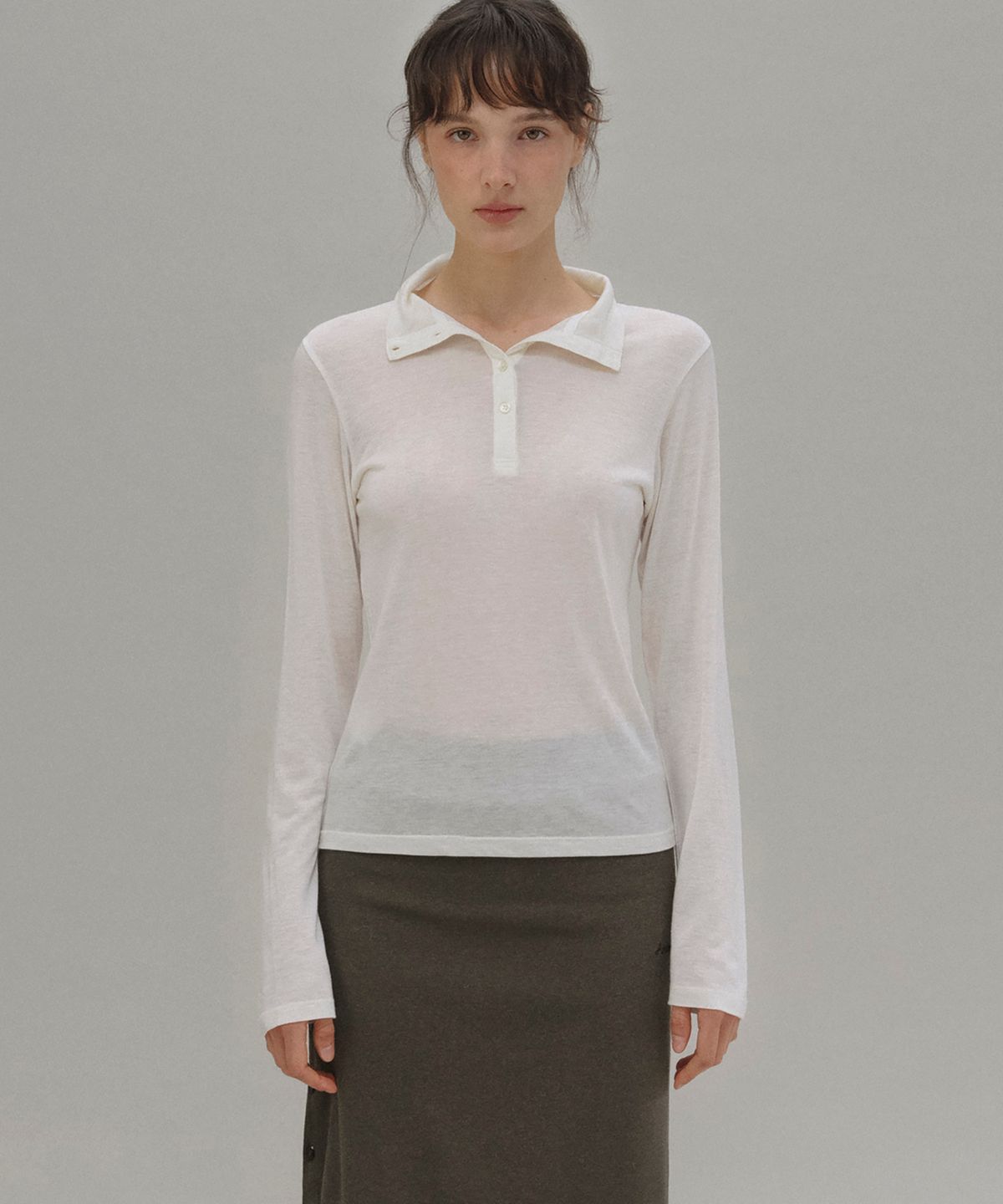 앤니즈(ANDNEEDS) Port henry neck tee (ivory)