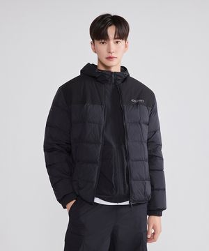 남성 사각퀼팅 다운 경량패딩 (BLACK)