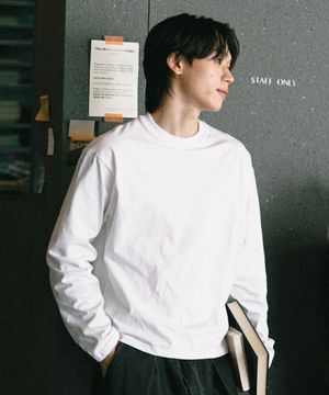 보이 크롭 긴팔티셔츠 화이트 KJLT2672