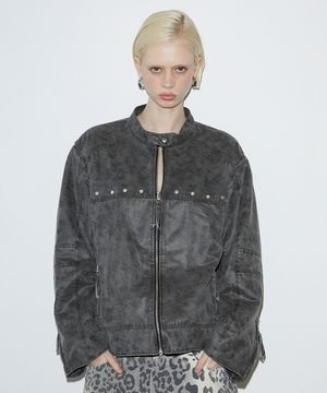 Washing Leather Jacket (GRAY)