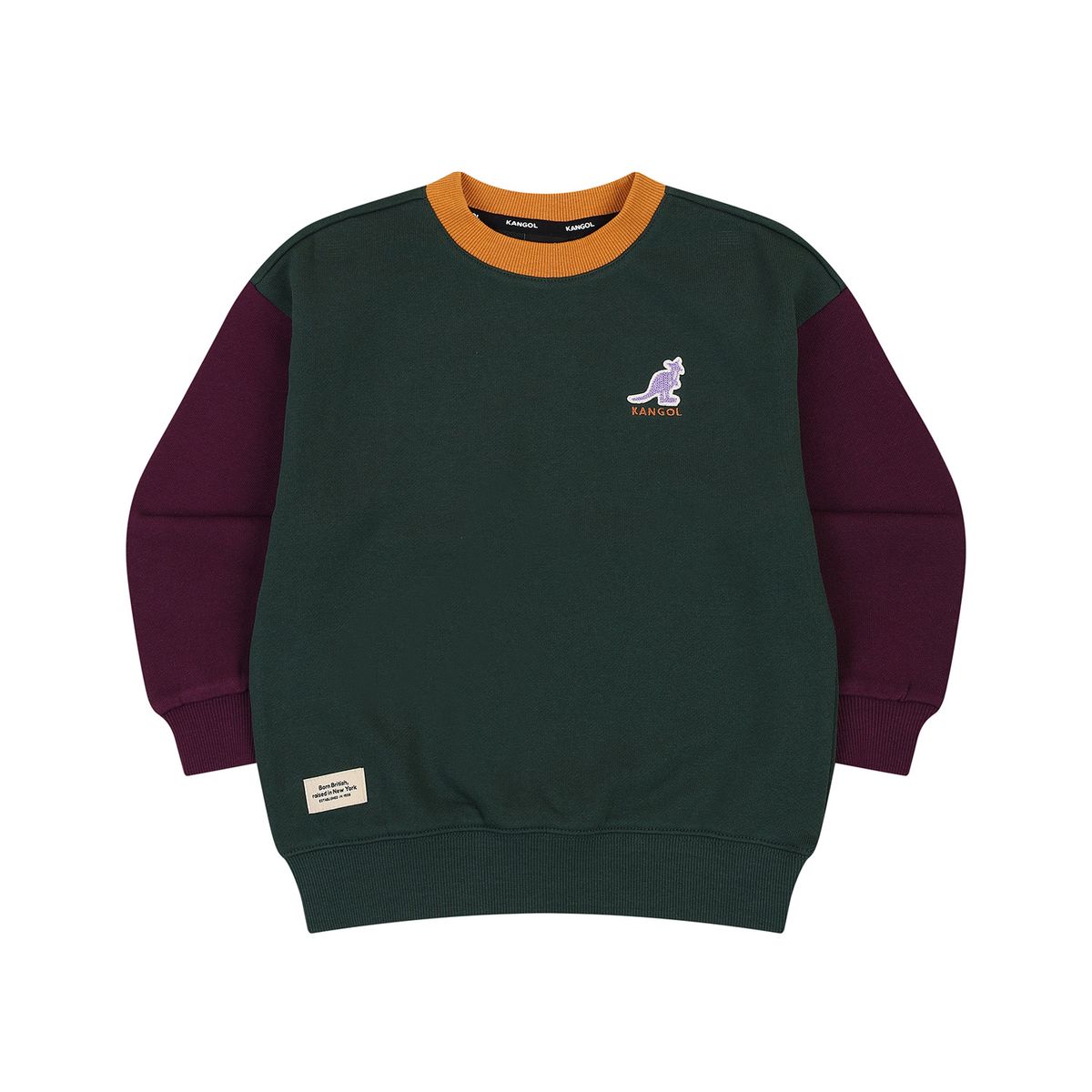 캉골키즈(KANGOL KIDS) 컬러블럭 스웻셔츠 RD 0104 그린