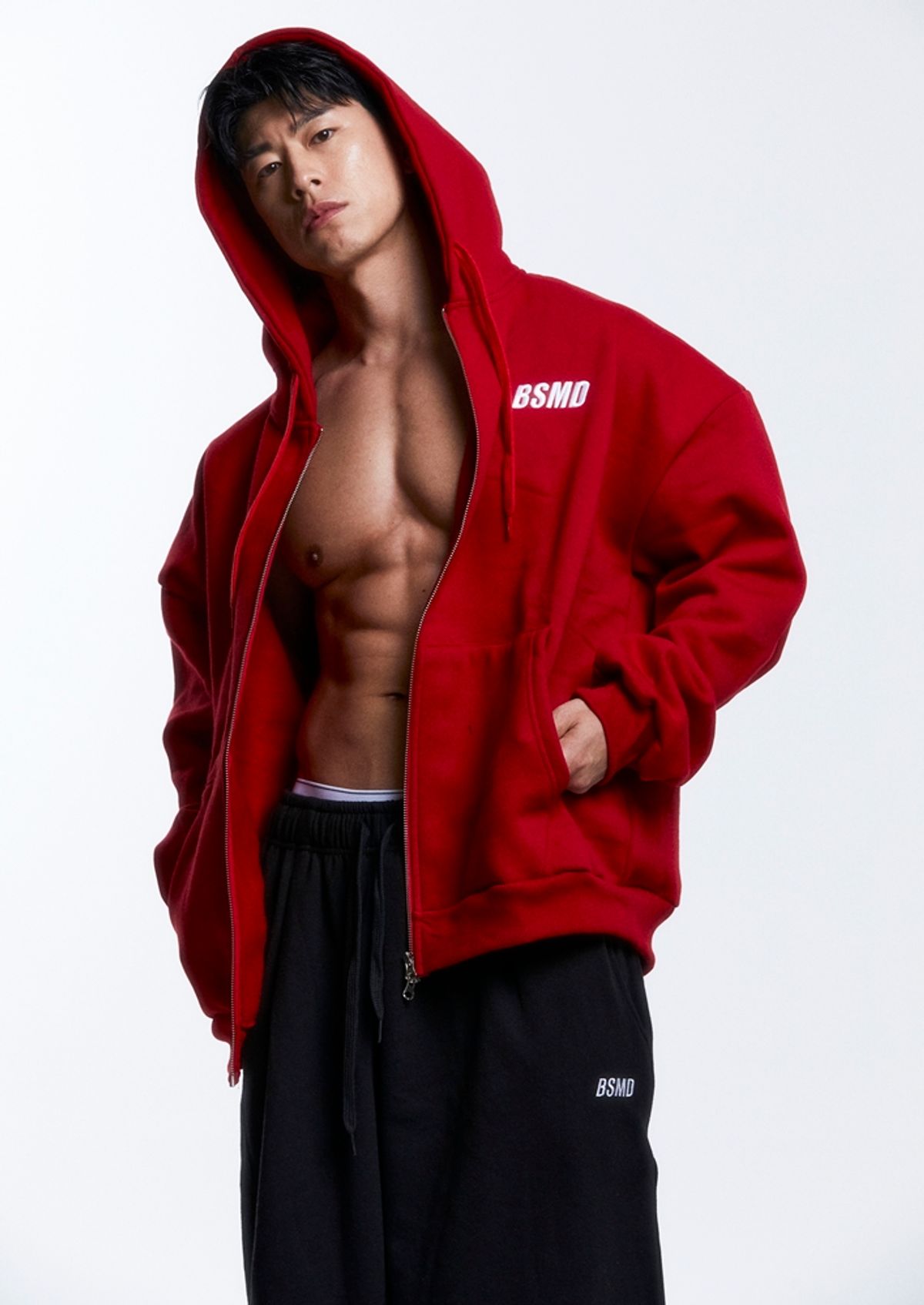 비스트모드(BSMD) OG 2way 오버핏 기모 후드집업