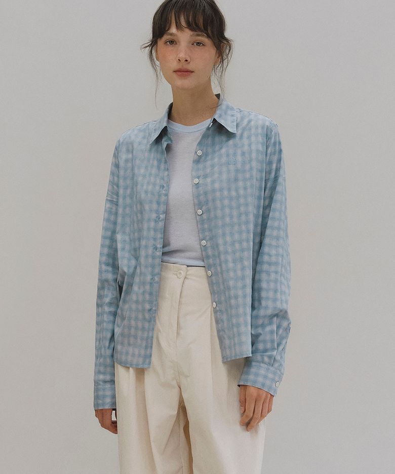 Veil check shirt (blue)