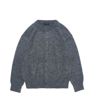 (UNISEX) 울 블렌드 라운드 니트 가디건  (차콜)