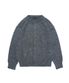 (UNISEX) 울 블렌드 라운드 니트 가디건  (차콜)