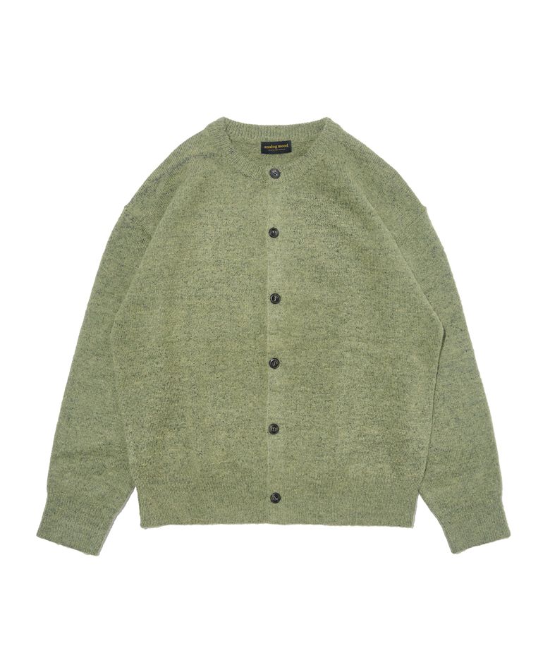 (UNISEX) 울 블렌드 라운드 니트 가디건  (그린)