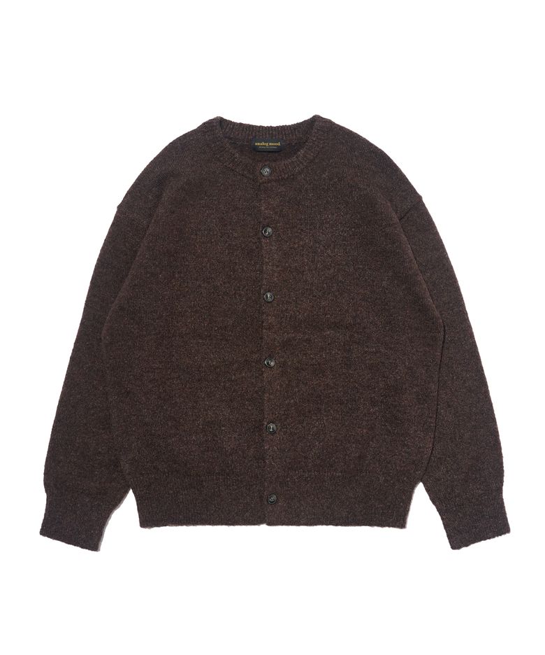 (UNISEX) 울 블렌드 라운드 니트 가디건  (브라운)