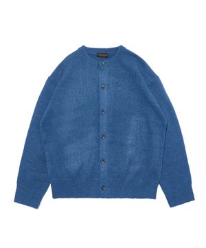 (UNISEX) 울 블렌드 라운드 니트 가디건  (블루)