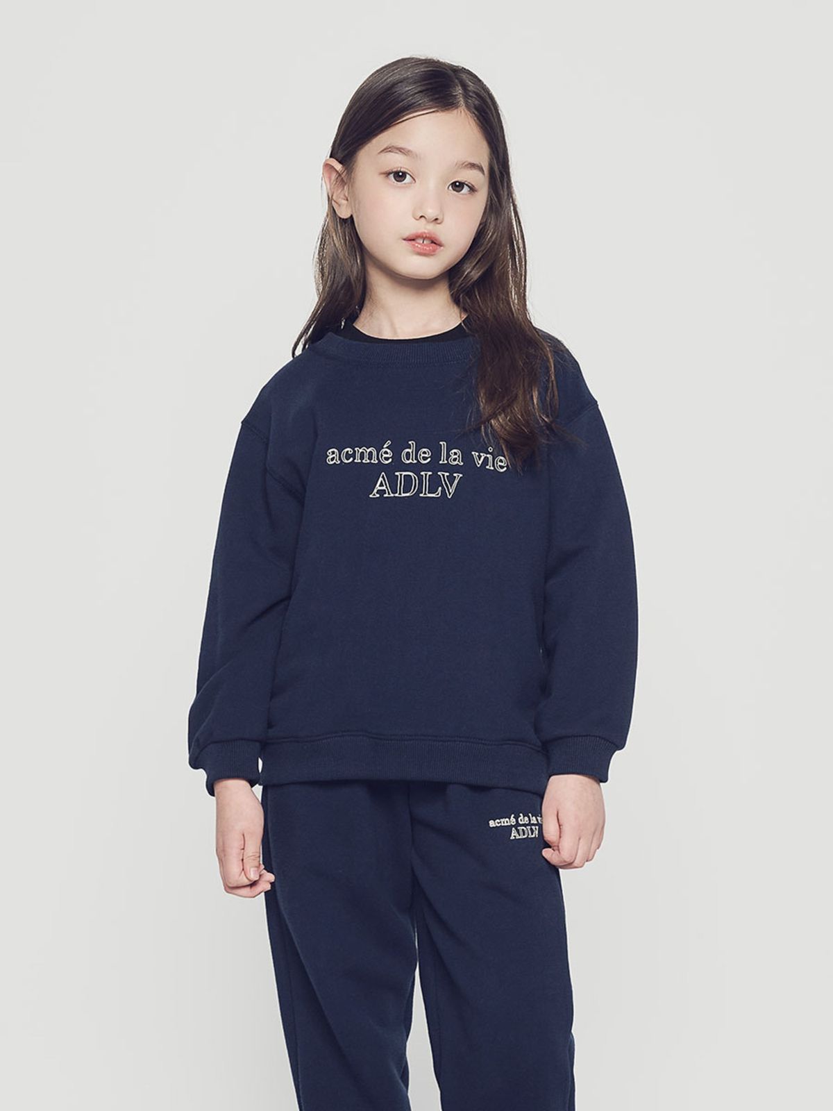아크메드라비 키즈(acmedelaviekids) KIDS BORDER LINE BASIC LOGO SWEATSHIRT (4 COLOR)