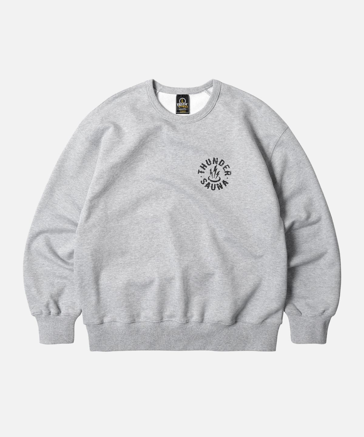 프리즘웍스(FRIZMWORKS) THUNDER SAUNA SIGNBOARD SWEATSHIRT _ GRAY