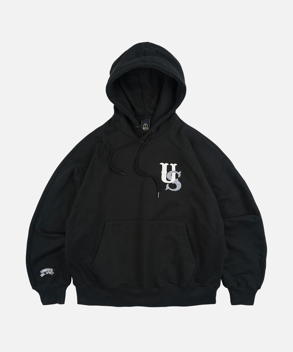 프리즘웍스(FRIZMWORKS) US LOGO PULLOVER HOODY _ BLACK