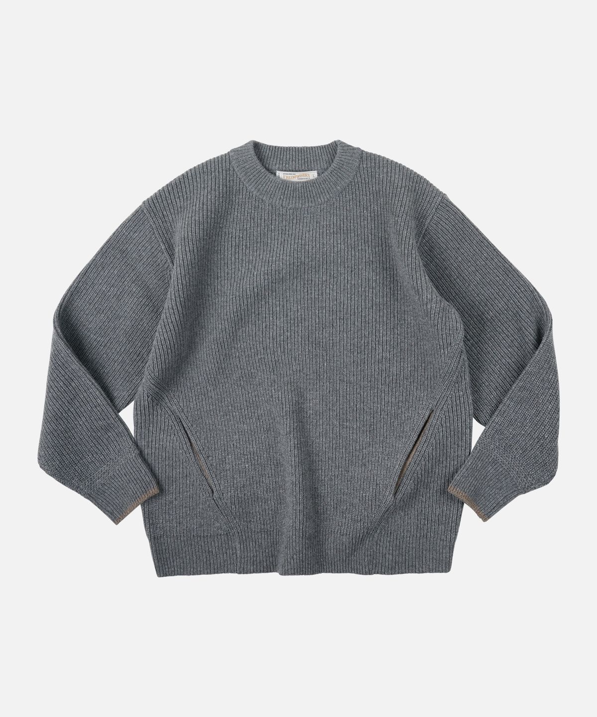프리즘웍스(FRIZMWORKS) KANGAROO ROUND PULLOVER KNIT _ GRAY