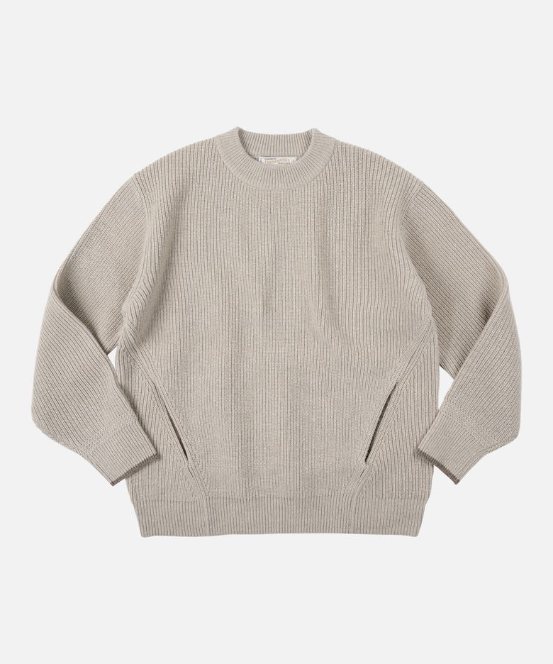 KANGAROO ROUND PULLOVER KNIT _ OATMEAL