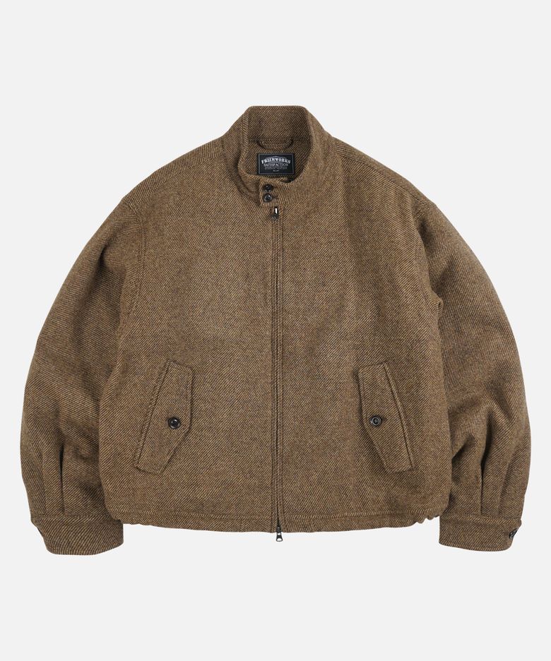 WOOL HARRINGTON JACKET _ BROWN