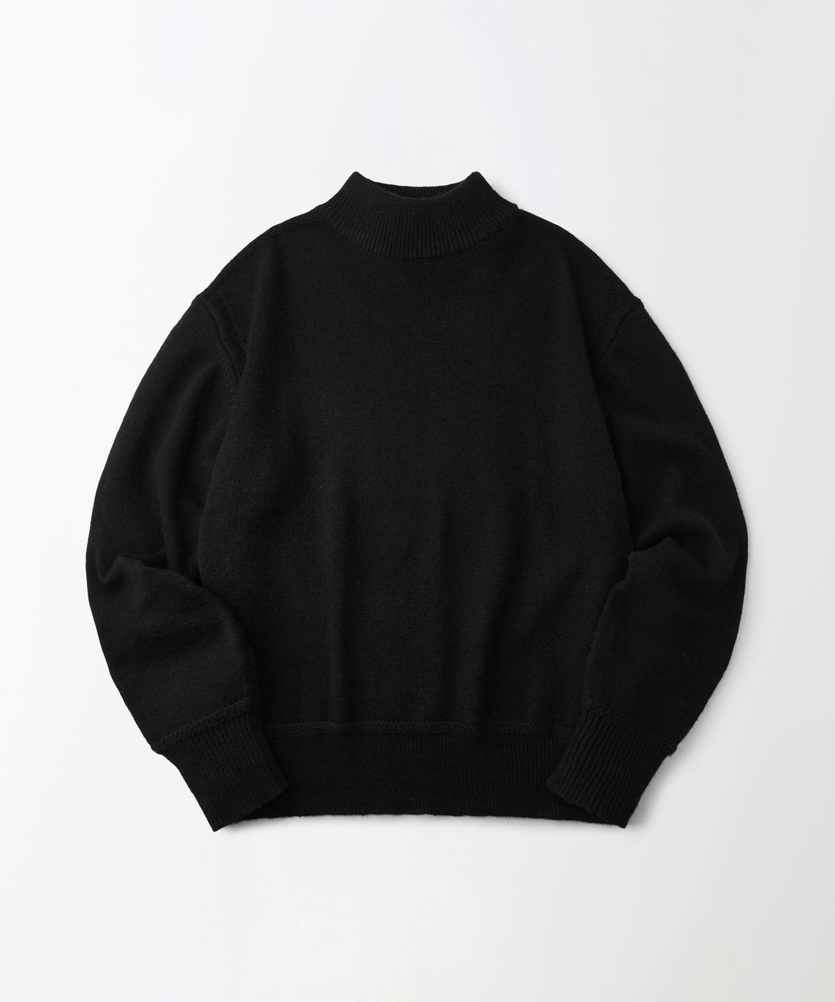 아웃스탠딩(OUTSTANDING) RED CROSS MOCK NECK KNIT_BLACK