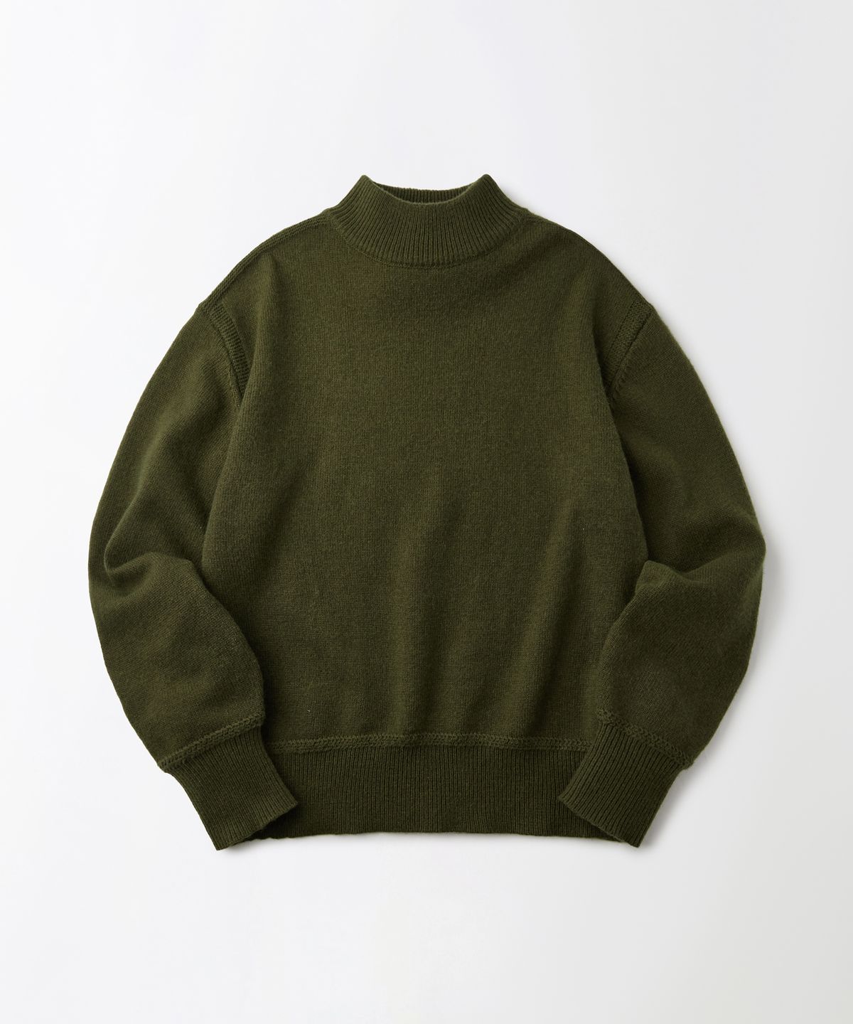 아웃스탠딩(OUTSTANDING) RED CROSS MOCK NECK KNIT_OLIVE