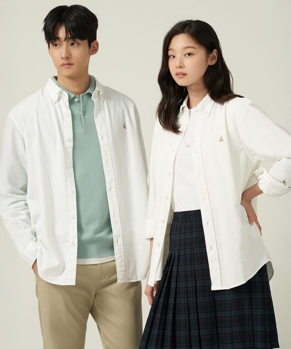 빈폴 멘(BEANPOLE MEN) 남녀공용 코듀로이 셔츠  아이보리
