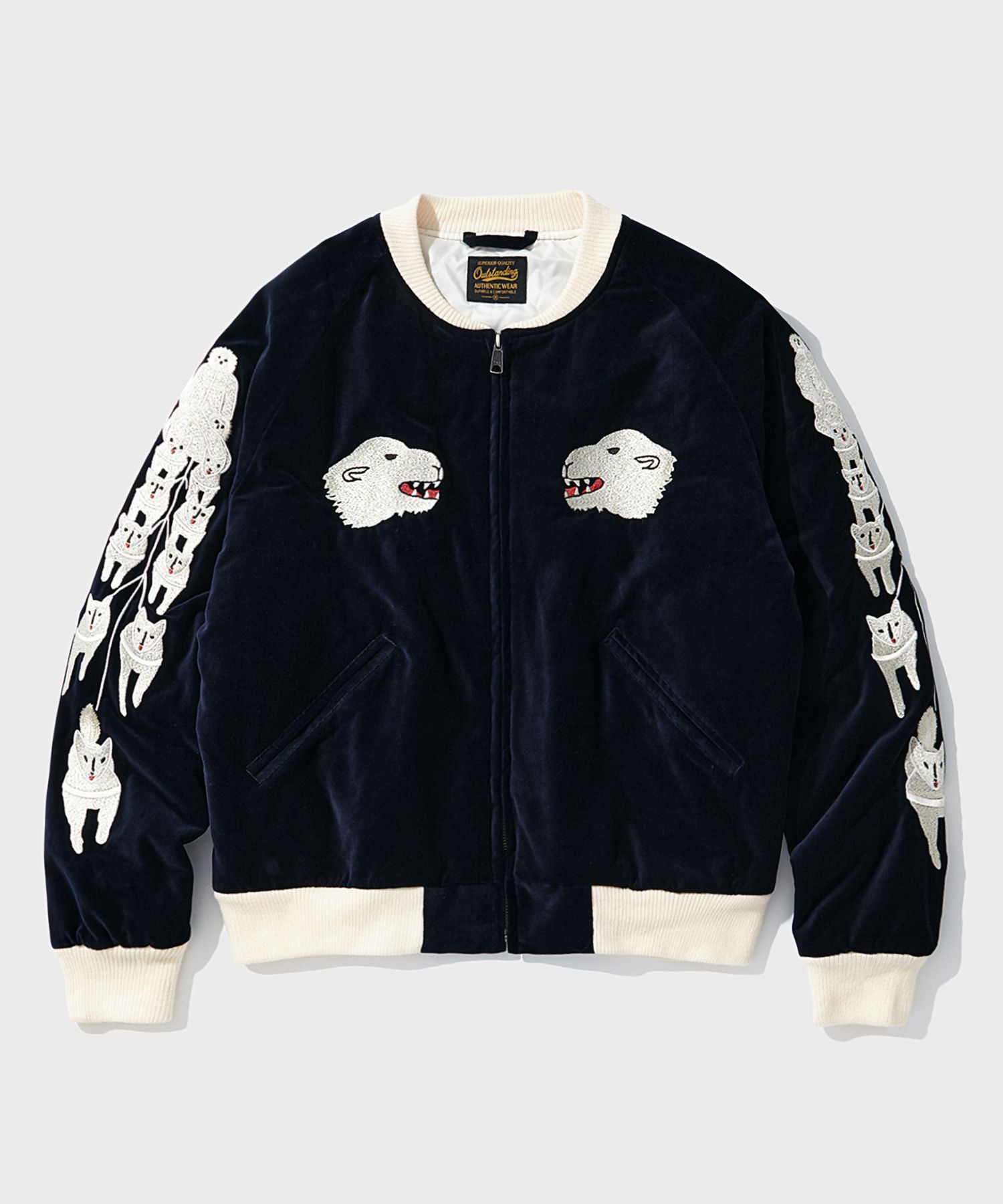 しばた専用 OUTSTANDING VELVET SOUVENIR JACKET MUSINSA公式 | OUTSTANDING VELVET SOUVENIR JACKET_NAVY