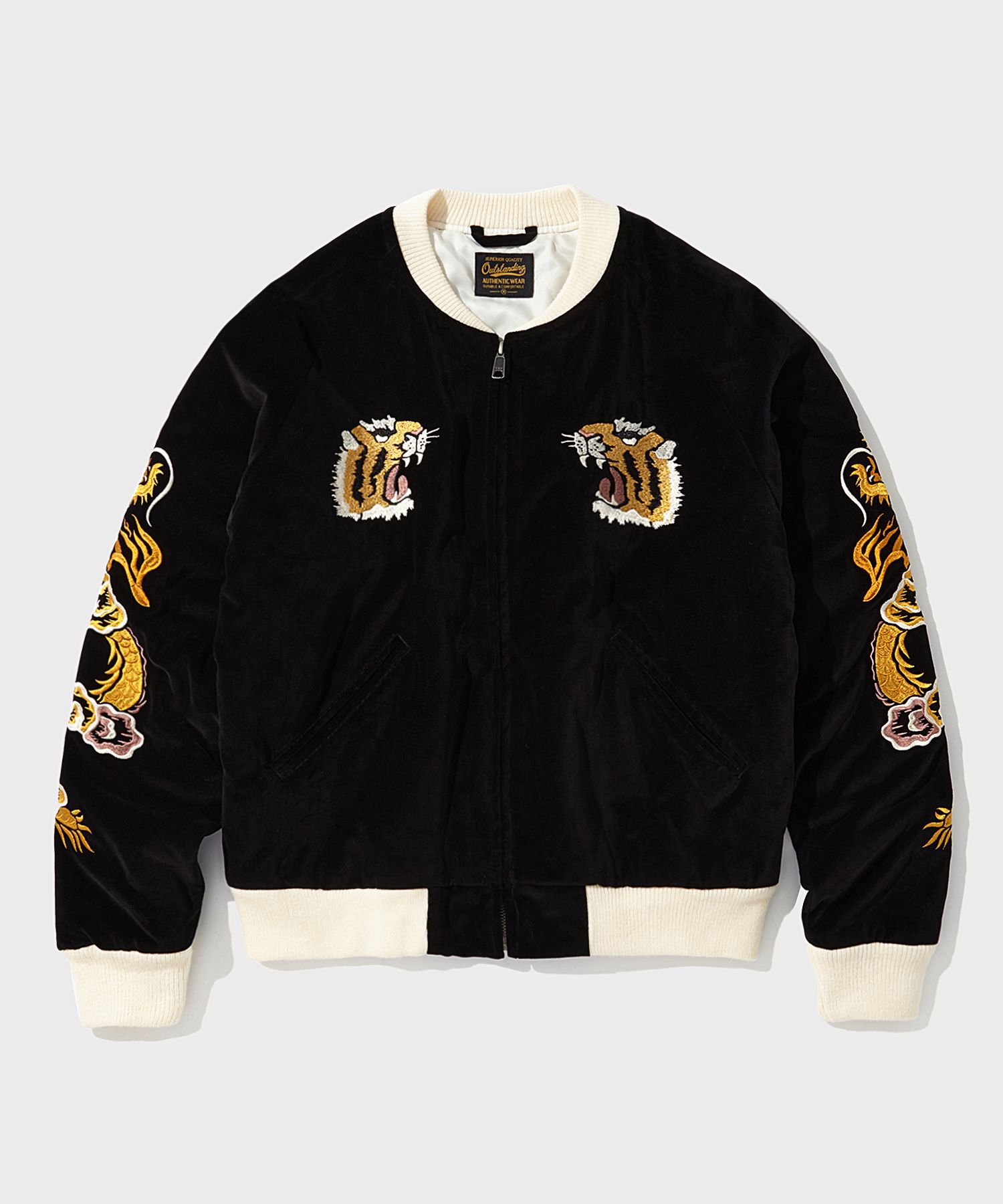 しばた専用 OUTSTANDING VELVET SOUVENIR JACKET MUSINSA公式 | OUTSTANDING VELVET SOUVENIR JACKET_BLACK