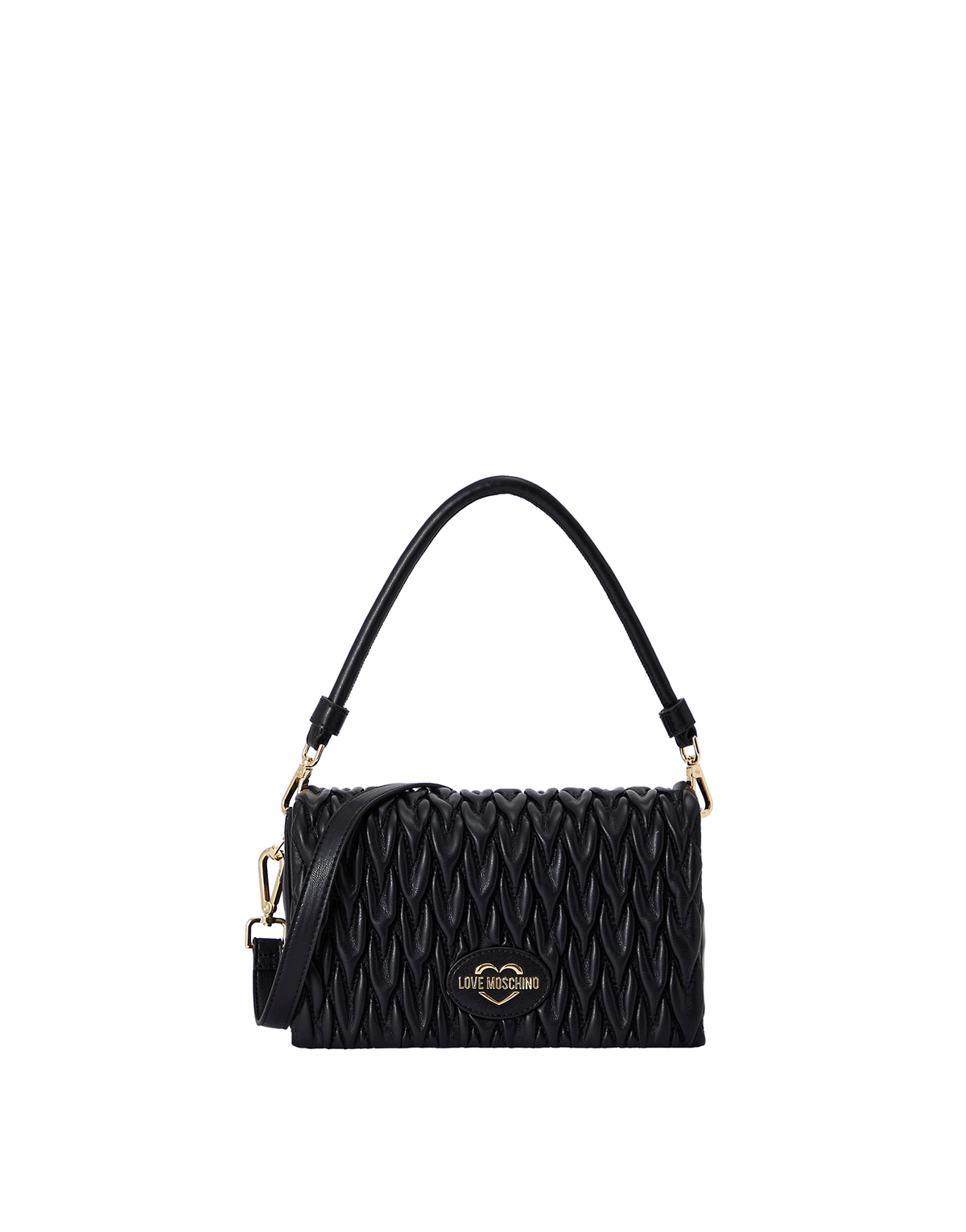 러브 모스키노(LOVE MOSCHINO) 러브 퀼팅 핸들백 블랙