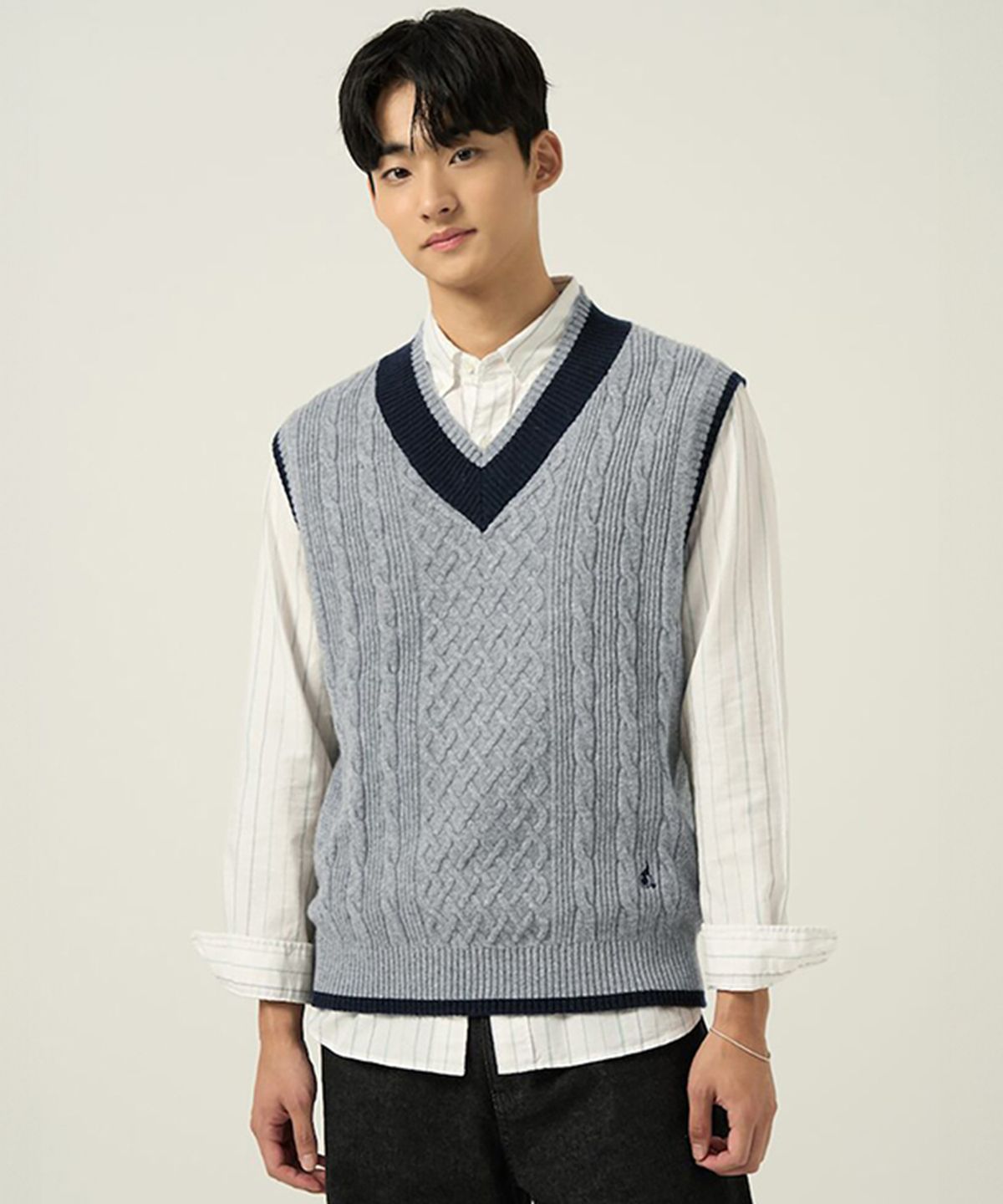 빈폴 멘(BEANPOLE MEN) 케이블 베스트  그레이