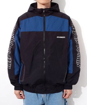 LB Retro Hooded Track Jacket (Black/Blue)
