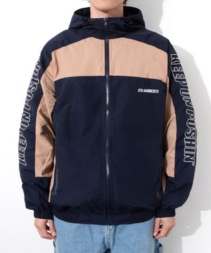 LB Retro Hooded Track Jacket (Navy/Beige)