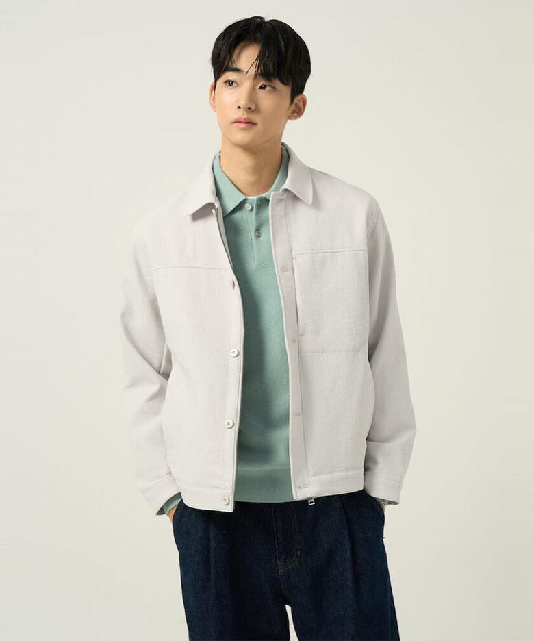 트윌 밴딩 트러커 재킷  아이보리