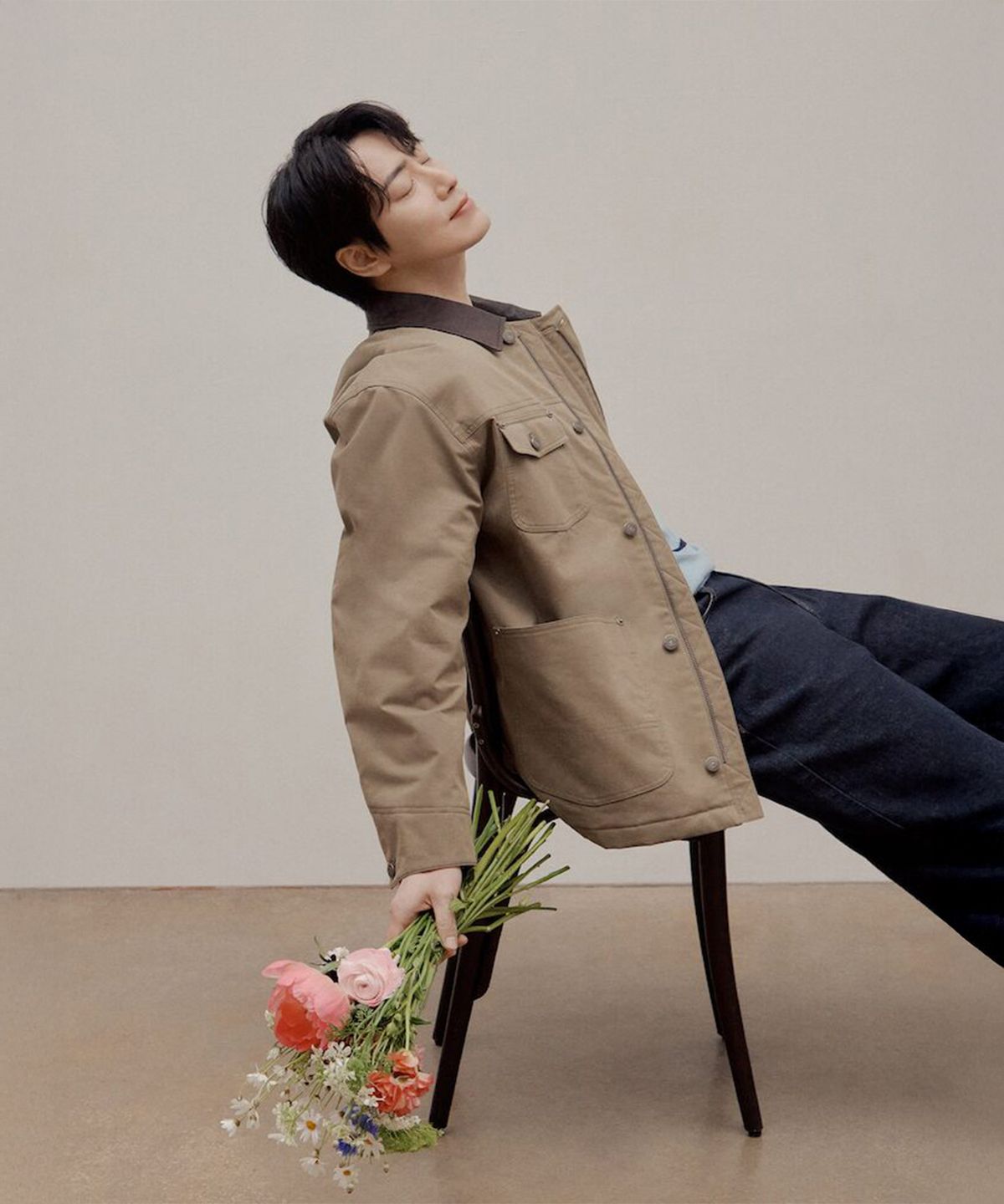빈폴 멘(BEANPOLE MEN) 레더 칼라 필드 재킷  베이지