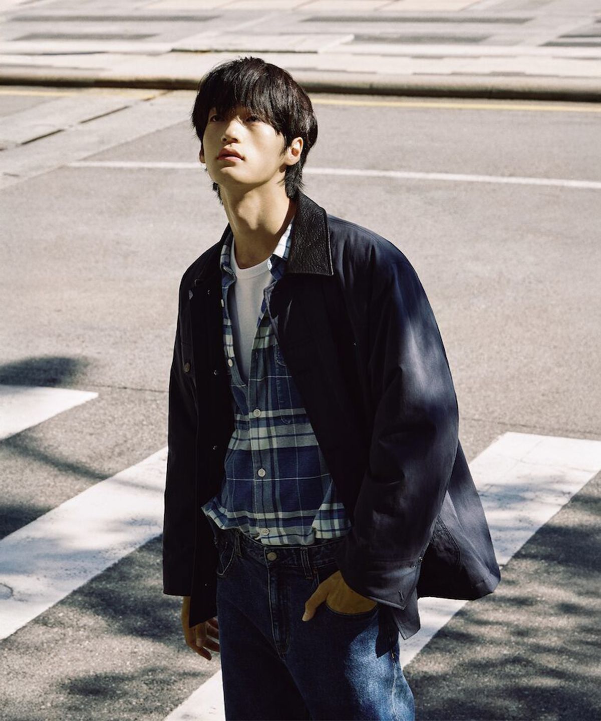 빈폴 멘(BEANPOLE MEN) 레더 칼라 필드 재킷  네이비