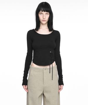 SIGNATURE CROP LONG SLEEVE BLACK