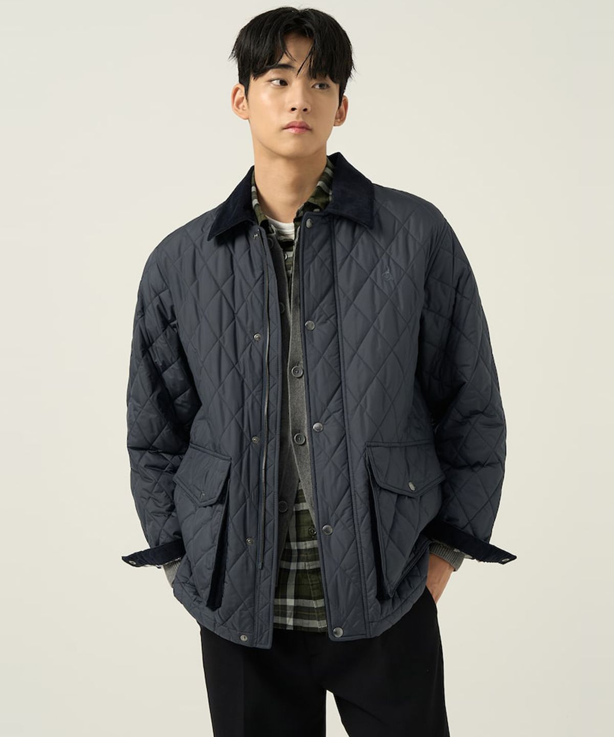 빈폴 멘(BEANPOLE MEN) 다이아 패딩 사파리  애쉬