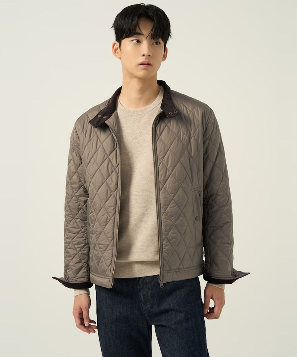 빈폴 멘(BEANPOLE MEN) [Essential] 다이아 패딩 해링턴 재킷  베이지
