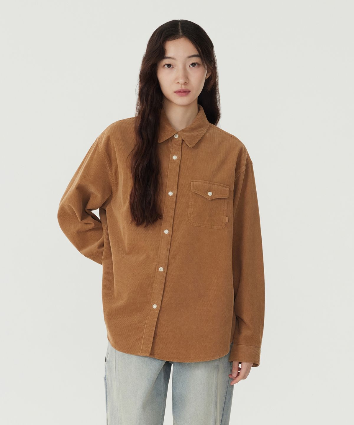 커버낫 우먼(COVERNAT WOMAN) 우먼 코듀로이 셔츠 Camel
