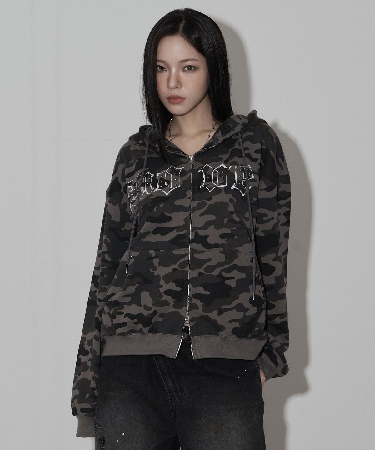 미드나잇 무브(MIDNIGHT MOVE) move hood zip up (dark grey)