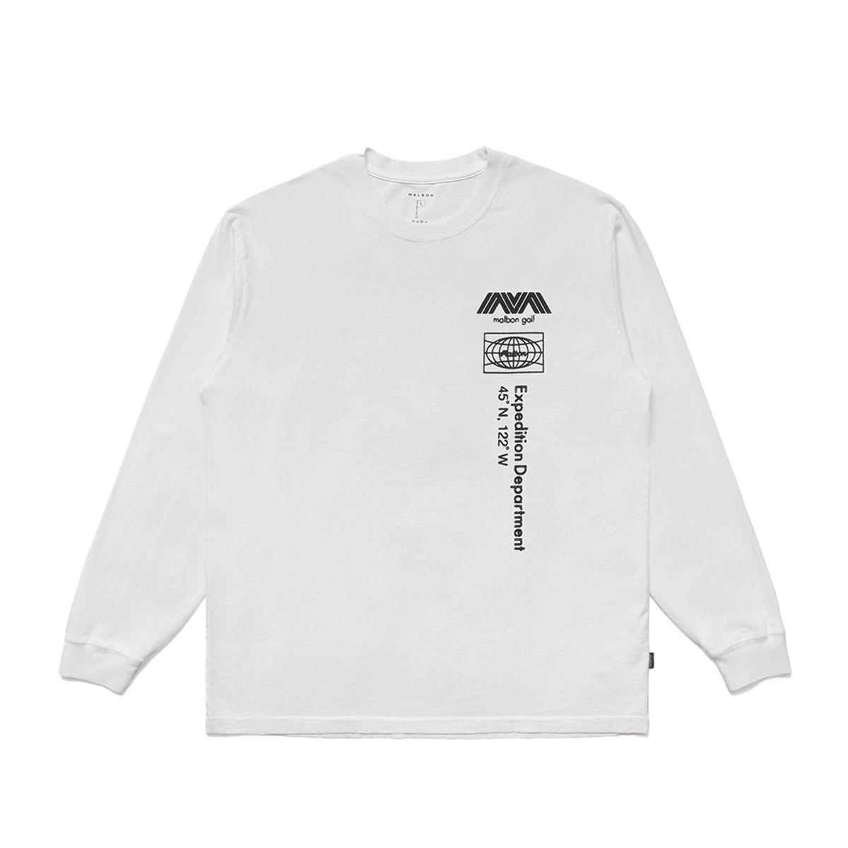 말본 골프(MALBON GOLF) [Malbon Expedition] 익스페디션 언듈레이션 롱 슬리브 티셔츠 WHITE (MAN)