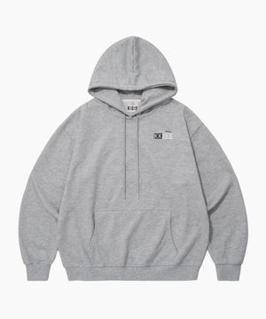 컬러 블럭 오버핏 후드티 [멜란지그레이]