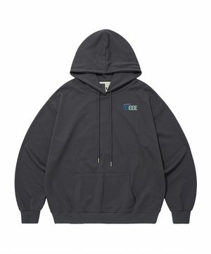 컬러 블럭 오버핏 후드티 [차콜]