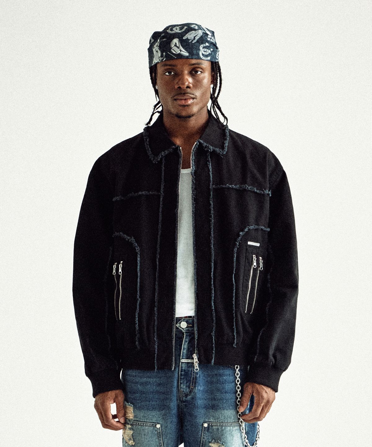 더바이닐하우스(THEVINYLHOUSE) BOMBER WORK JACKET BLACK